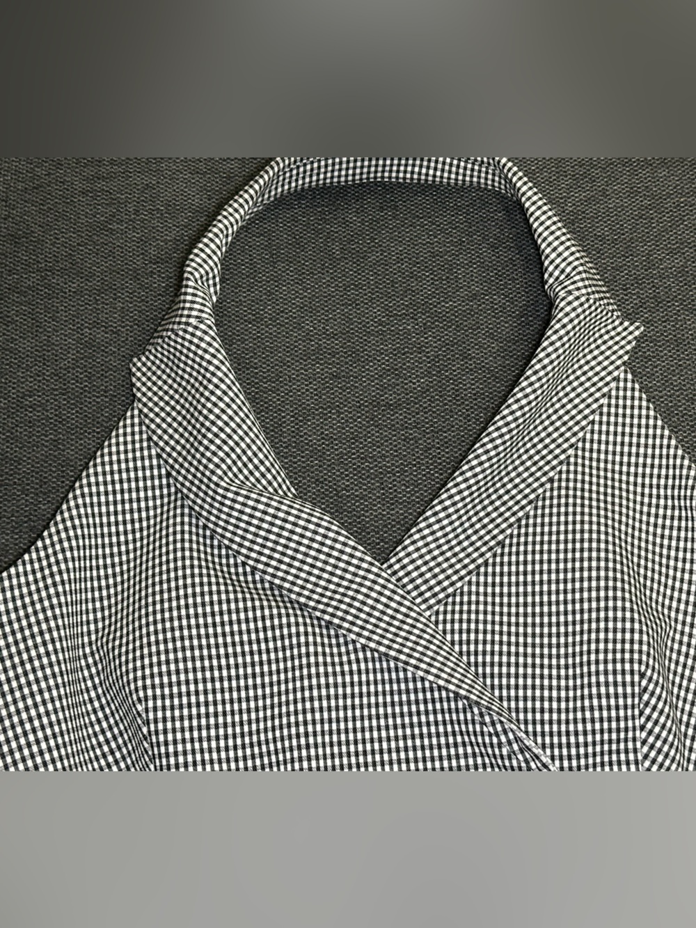 White House Black Market Gingham Halter Vest Size 14 NWOT Double Breasted - Picture 8 of 9